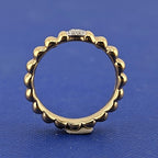 18ky YG John Hardy Fluted Band with diamonds Size 7-1.8g