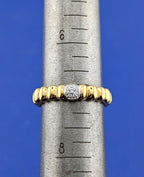 18ky YG John Hardy Fluted Band with diamonds Size 7-1.8g