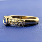 18kt Yellow Gold Sapphire and Diamond Ring - 4.4g