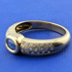 18kt Yellow Gold Sapphire and Diamond Ring - 4.4g