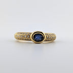 18kt Yellow Gold Sapphire and Diamond Ring - 4.4g