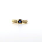18kt Yellow Gold Sapphire and Diamond Ring - 4.4g