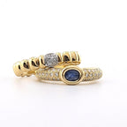 18kt Yellow Gold Sapphire and Diamond Ring - 4.4g