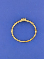 14 kt Yellow Gold Pave Top Ribbed Texture Bangle - 28.3g