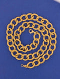 18kt Curb fancy link necklace