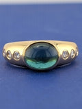 18kt yellow gold Diamond and Tourmaline Ring