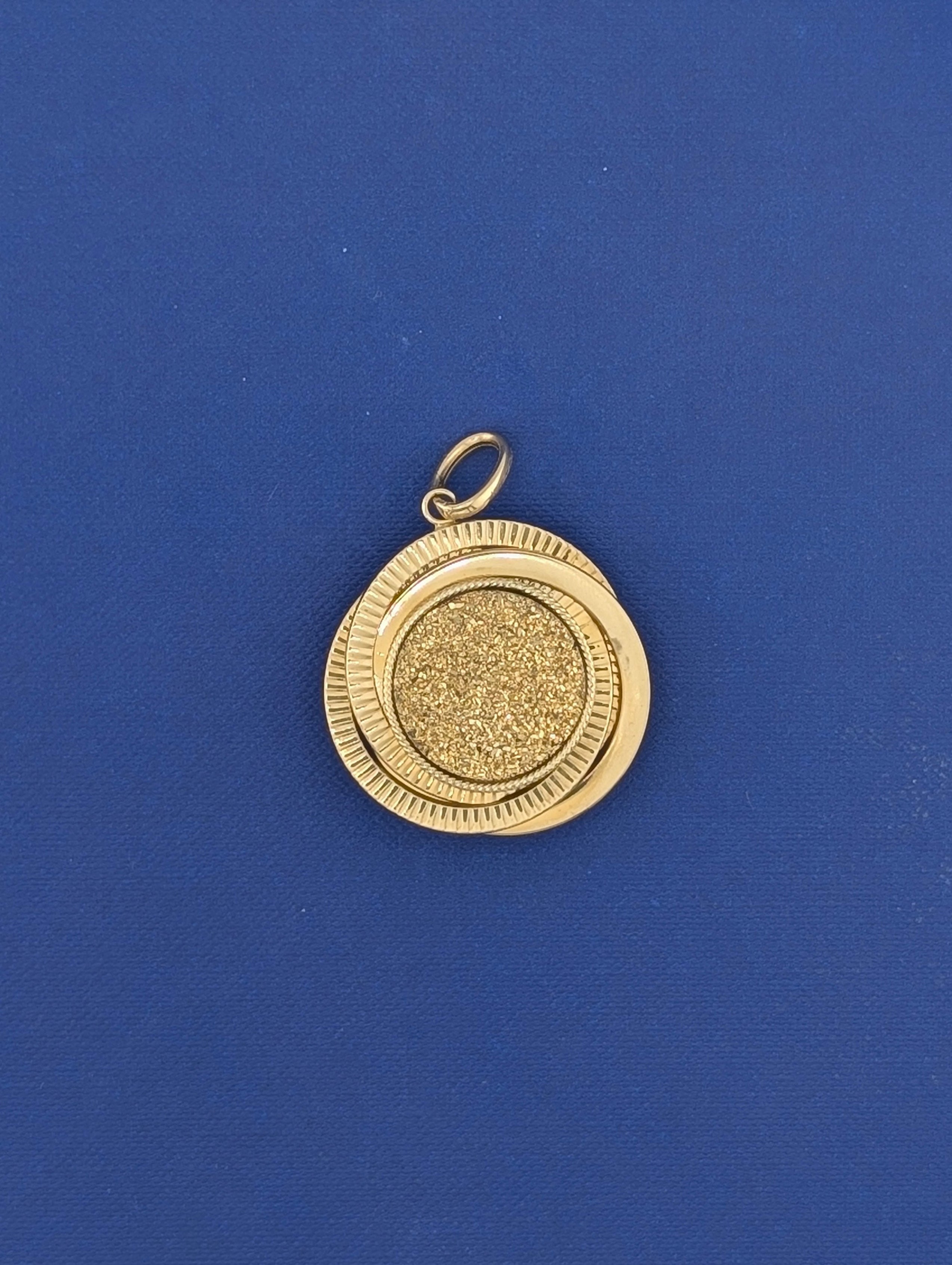 14kt Labradorite and Druzy Quartz Pendant - 8.4g